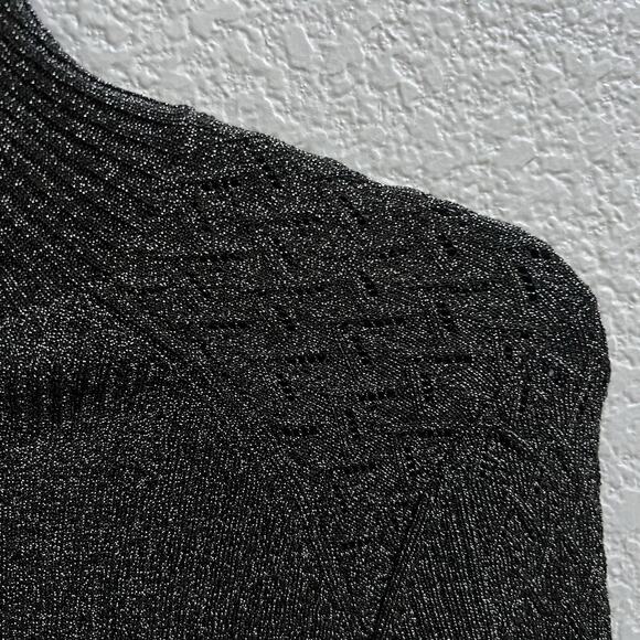 Ramy Brook Womens Donella Mock Neck Metallic Sweater Top Sz XS ? Ribbed Stretchy - Picture 5 of 8